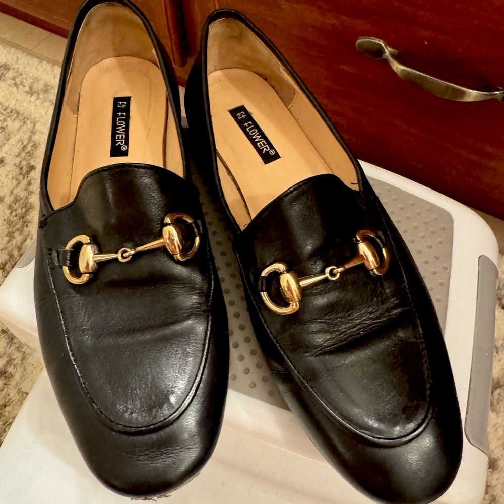 Italian made black leather loafers
